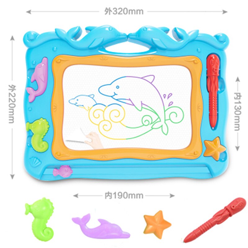 Multi-Function Big Size Painting Graffiti Board Toys ABS Material Magnetic Educational Write&amp;Drawing Board Desk Toy For Children: Dolphin B