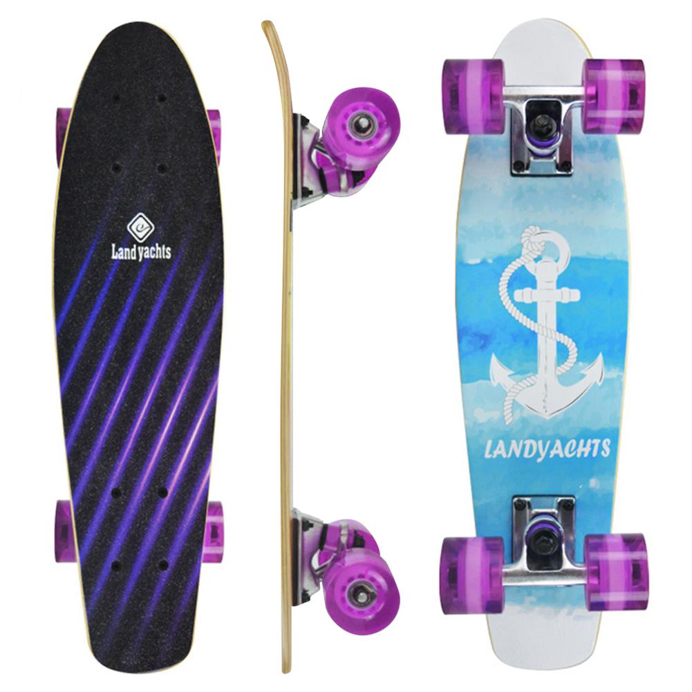 22 Inch Maple Skateboard With 4 Wheels 7 Layer Maple Deck Colorful Skateboard For Kids Beginners