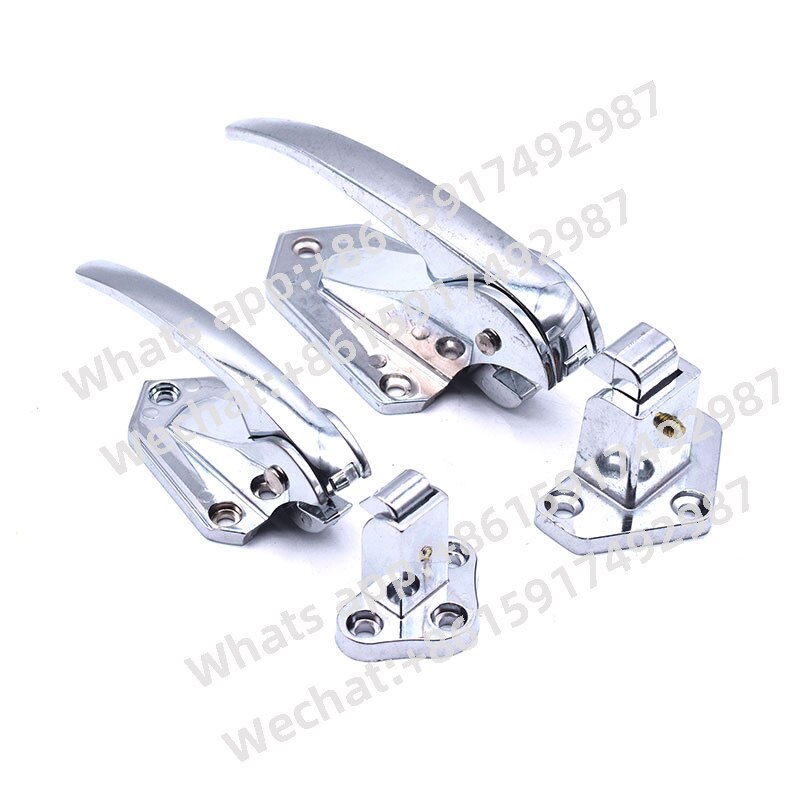 (1Piece)Zinc Alloy Freezer Handle Deep Refrigerators Door Pull Handle Lock Surface Mount Latch for Cold Room