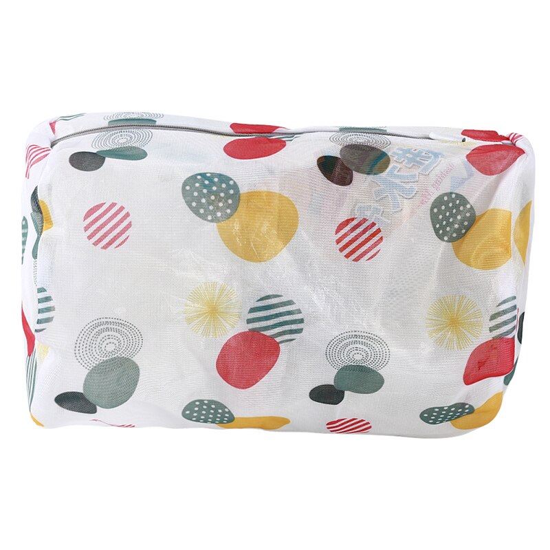Printing Zippered Mesh Laundry Bag Polyester Laundry Wash Bags Coarse Net Laundry Basket Bags for Washing Machines Bra Bag: Cylindrical bag