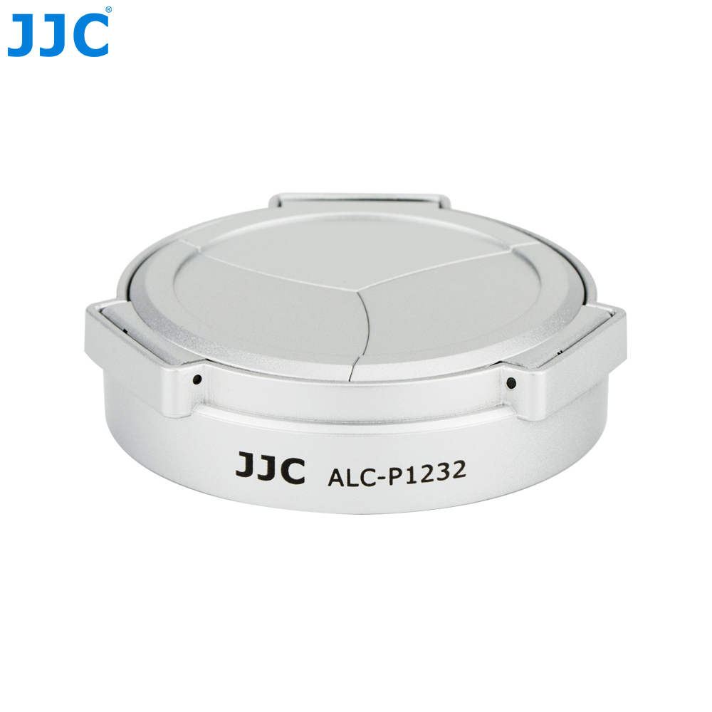JJC ALC-P1232 automático de cámara tapa de la lente para Panasonic Lumix G Vario HD 12-32mm F3.5-5.6 Mega lentes OIS: ALC-P1232 Silver