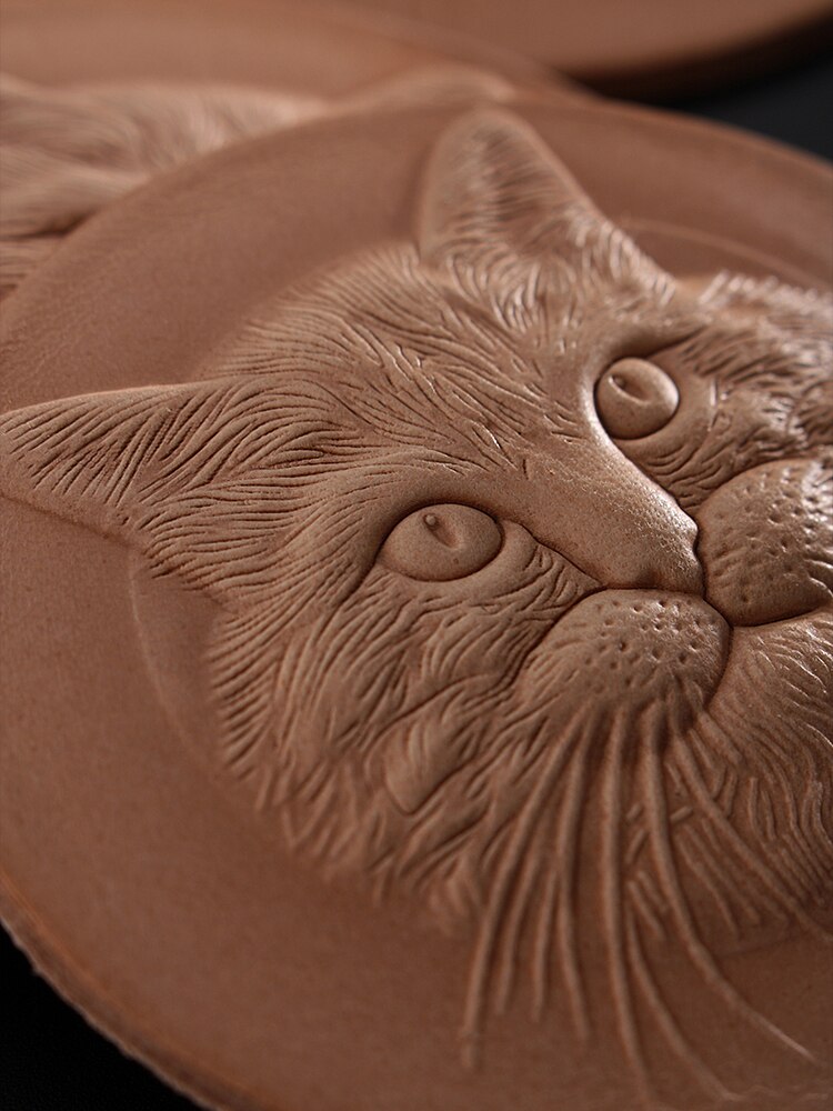 Wytłaczana skóra garbowana roślinnie trójwymiarowa plastikowa wytłaczarka metalu z blokadą skóry kota