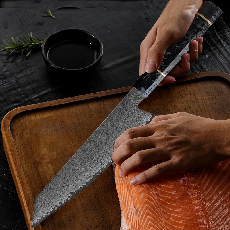 Japan VG10 Damascus steel kitchen knife G10 handle + plum blossom best chef knife sharp Cleaver Santoku cook tool