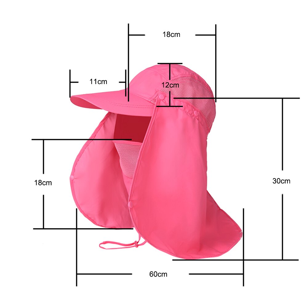 Wide Brim Hat Zip Tie Removable Mesh Face Mask Windproof Sun Protection Hiking Cycling Fishing Climbing Accessories