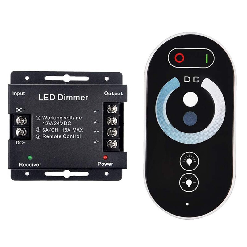 24 V / 12 V Continu Contact Dimmer + Led Afstandsbediening Dimmer, pwm Tot 18A Controller Voor Led Strip: Default Title