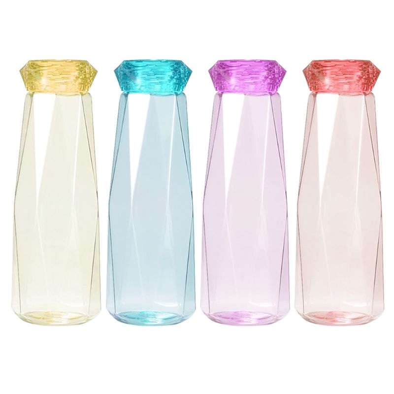 Botella de agua de cristal deportiva, frasco de cristal colorido con forma de pareja, de cristal de agua, 620ml
