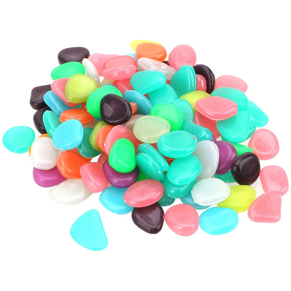 100 pièce/pack pierres brillantes artificielles pour passerelle Aquarium jardin cour lueur dans le jardin sombre PebblesRock pierres lumineuses: mixed color