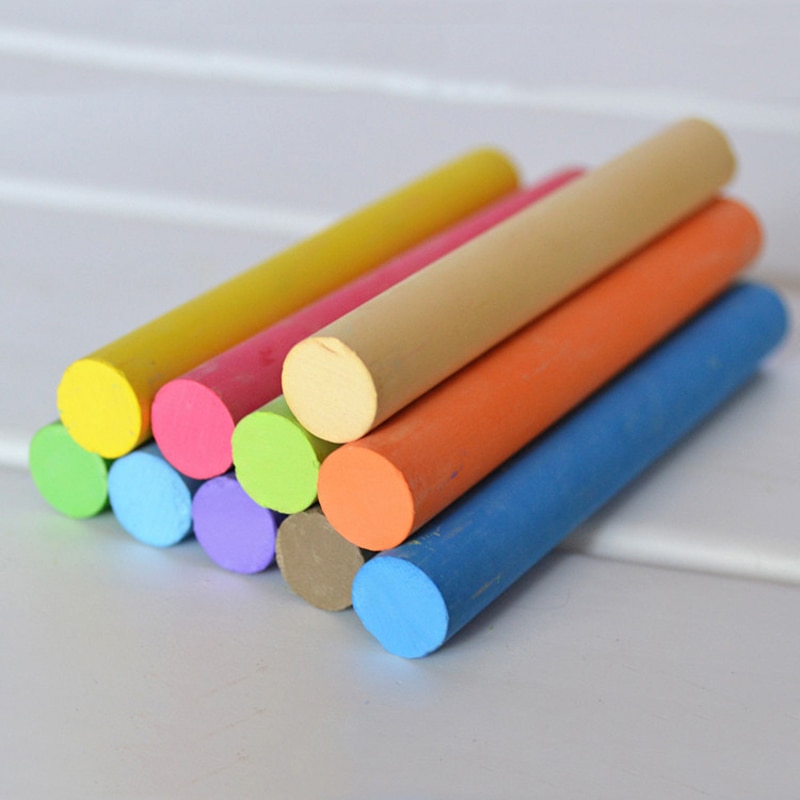 10 stks/set Korea Kleurrijke Krijt stofvrij Krijt Pen niet-giftig Stofvrij Doos Krijtjes voor Kids School Briefpapier levert