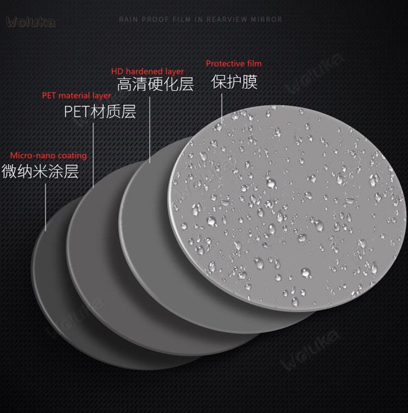 Miroir de rétroviseur de voiture universel | Film imperméable à la pluie autocollant de voiture, miroir Nano Film antibrouillard étanche CD50 Q02