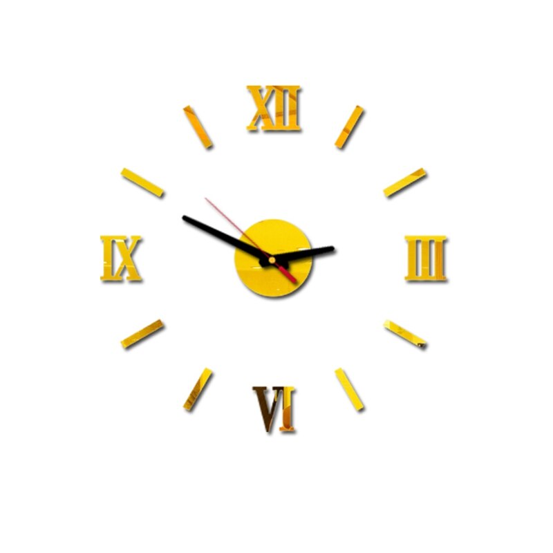 DIY Wall Clock 3D Mute Mirror Stickers Self-Adhesive For Living Room Office Decoration Modern Quartz Needle Hanging Clock: 07