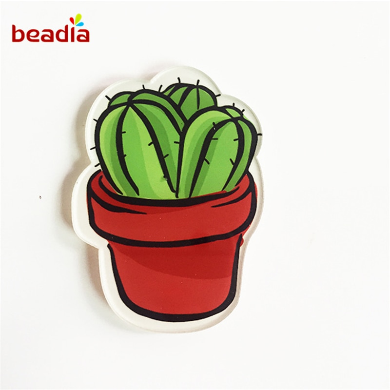 1 stuk cartoon cactus bonsai broche acryl badges iconen op de rugzak pin badge decoratie badges voor kleding