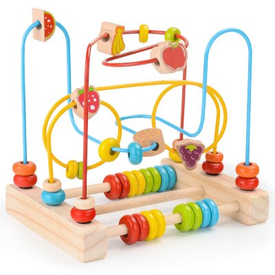3 Types 1 Set Houten Baby Peuter Vroege Educatief Speelgoed Cirkel Eerste Bead Doolhof Voor Kinderen Kinderen Voor 1 -6 Jaar Oude Tangram: Fruit Type