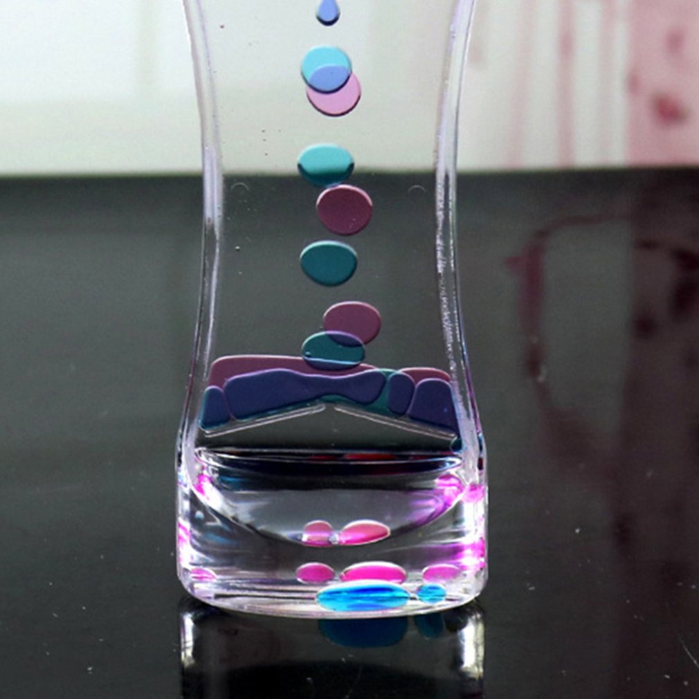 Drip Oil Acrylic Hourglass Desktop Colored Decoration Liquid Motion Bubble Hourglass Liquid Floating Oil Hourglass Toys