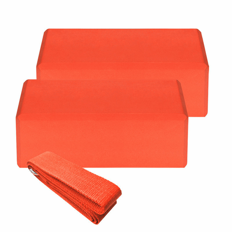 2 blocchi yoga EVA 1 pezzo blocchi di stabilità della cinghia yoga in cotone set di cinghie yoga per la meditazione yoga pilates yoga: Grigio