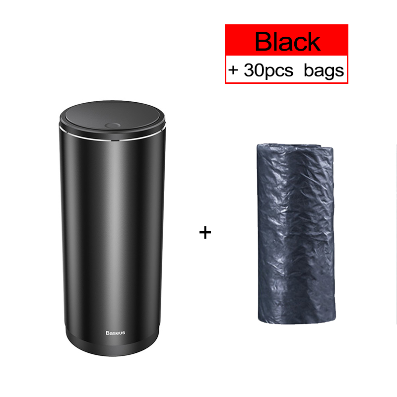 Xia0mi Baseus Car Trash Bin Can Car Interior Rubbish Bag Garbage Container Storage Box Bucket Auto Accessories: black