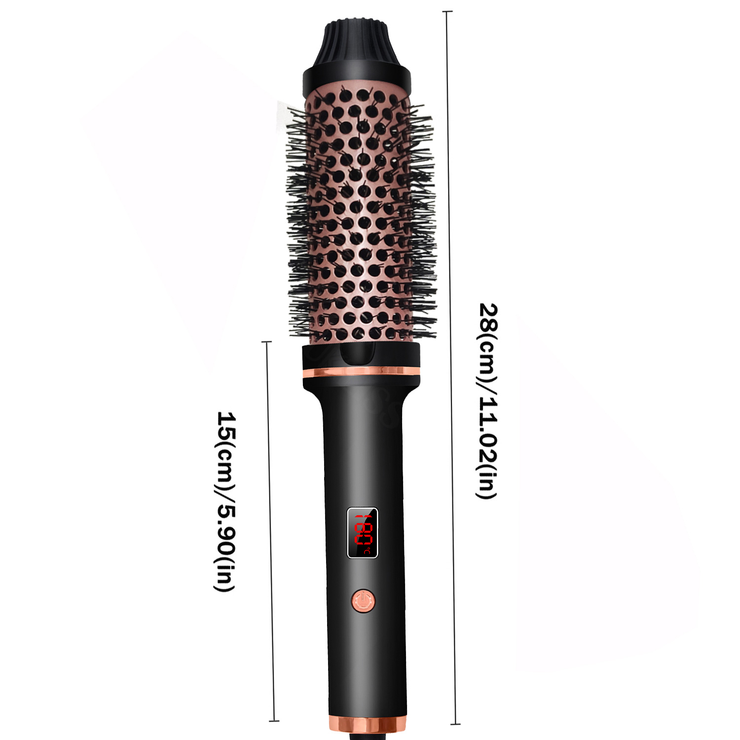Thermal Brush Heated Curling Iron Brush 32mm Round Brush Ceramic Hair Curler Roller Volumizing Brush Curling Comb Styling Tools: SKY BLUE / AU Plug