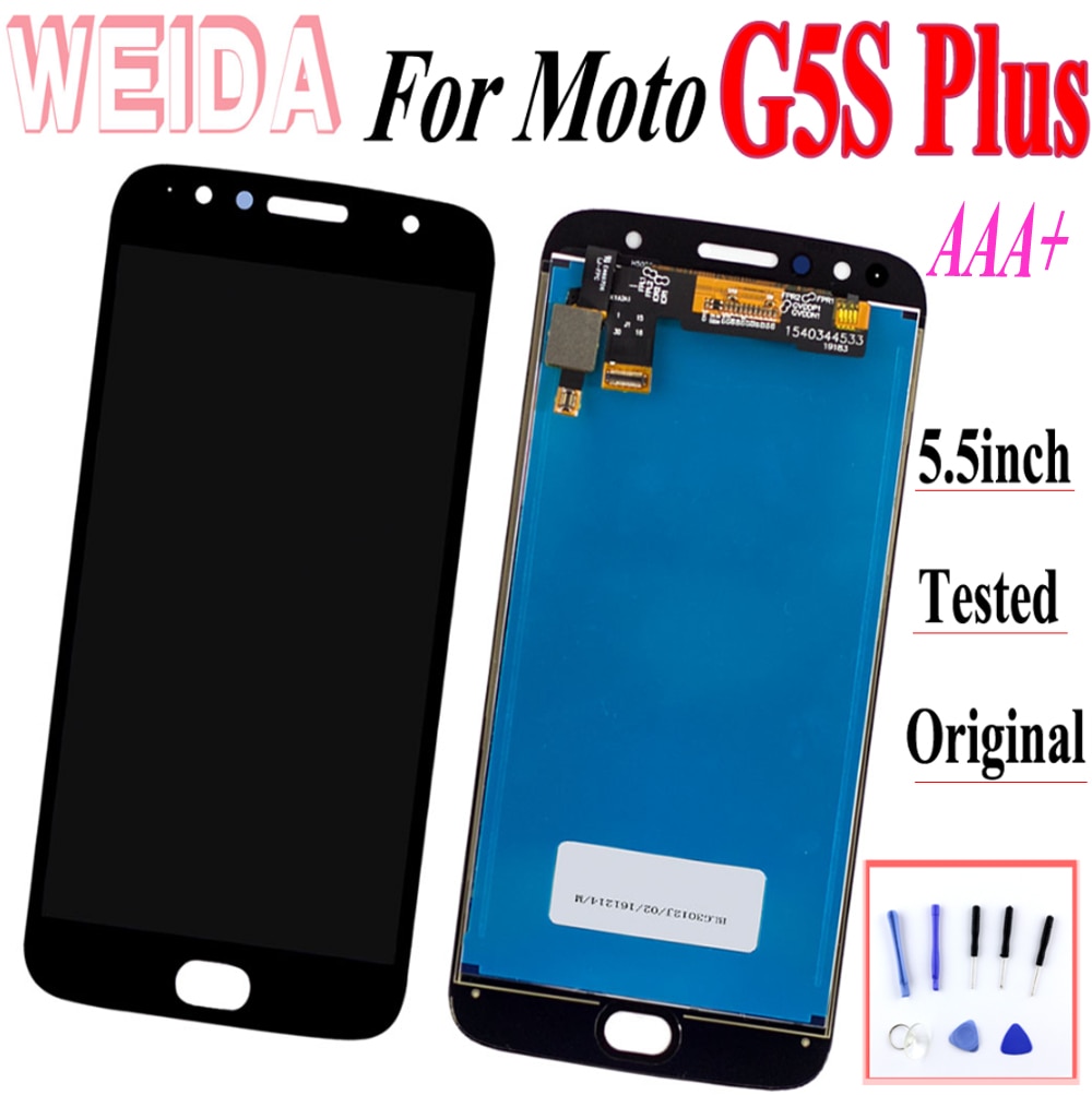 5.5 "para motorola moto g5s mais display lcd de toque digitador da tela assembléia xt1802 xt1803 xt1805 xt1086 ferramentas glassfilm grátis