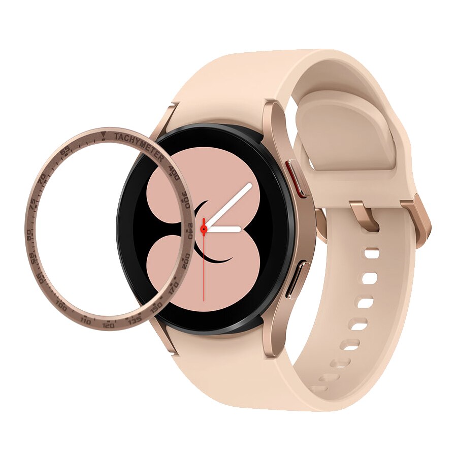 Galaxy watch4 time circle For Samsung watch 4 40mm 44mm speed lap Case Protection Metal Frame Protector Shell Bumper scale ring: Rose gold Speed / Galaxy Watch4 40mm