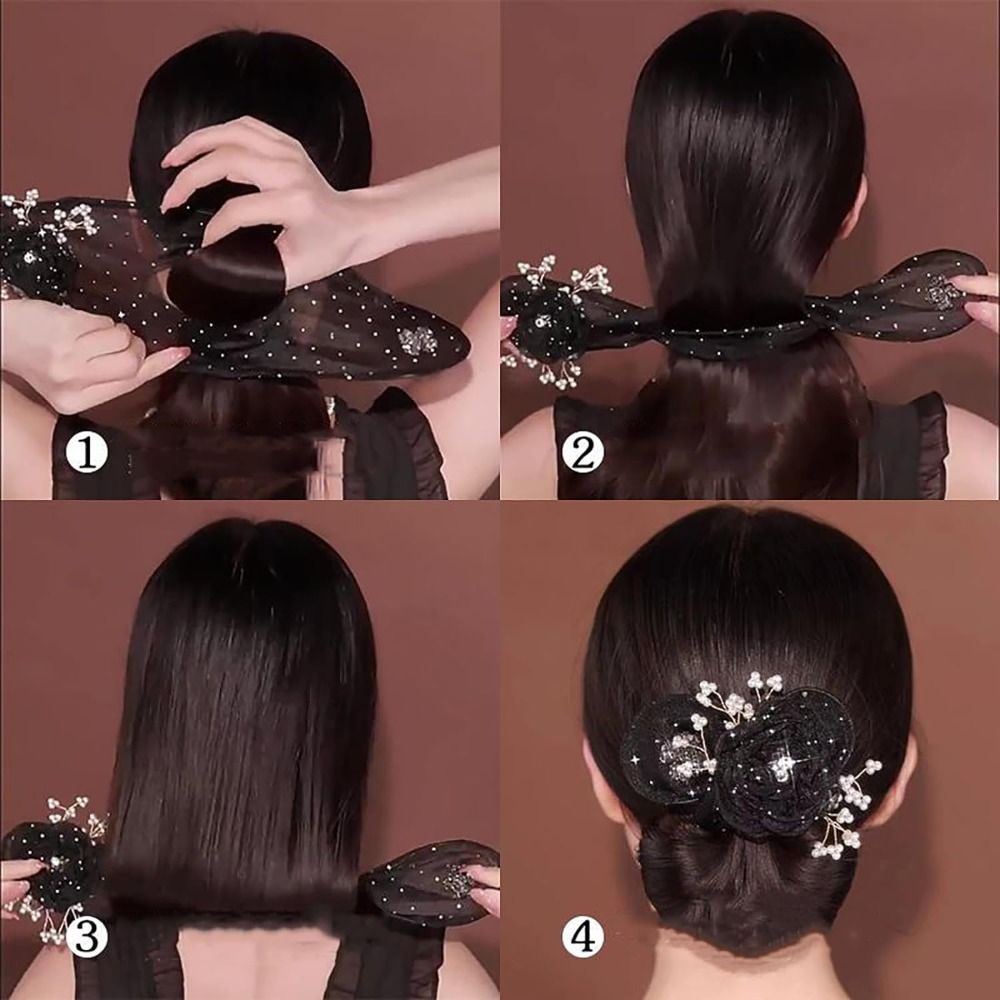 Pinza para el pelo de flores para mujer, 1 piezas, fabricante de moños flexibles antideslizantes, rizador de pelo perezoso, peinado de giro, herramienta de peinado