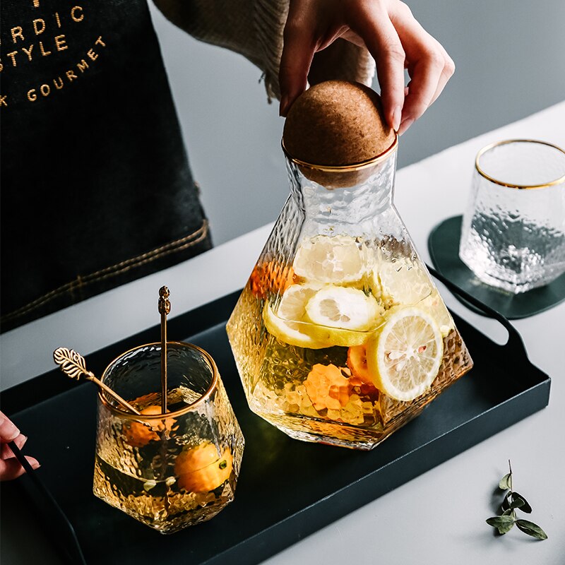 Nordic Wind Glass Cold Water Bottle Set Home Phnom Penh Tea Cup Wine Glass Large Capacity High Temperature Water Bottle