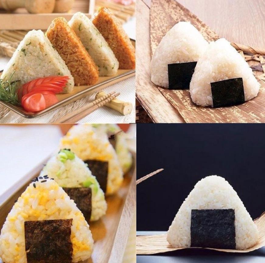 2 unids/set Onigiri molde accesorios Kit fabricante Sushi Bento 2 uds/4 uds/set Sushi bola japonesa DIY Triangular comida molde de Sushi
