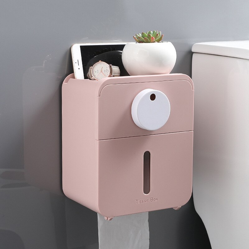 Toilet Paper Roll Holder Towel Holder Wall Mounted WC Roll Paper Stand Case Waterproof Drawer Bathroom Accessories