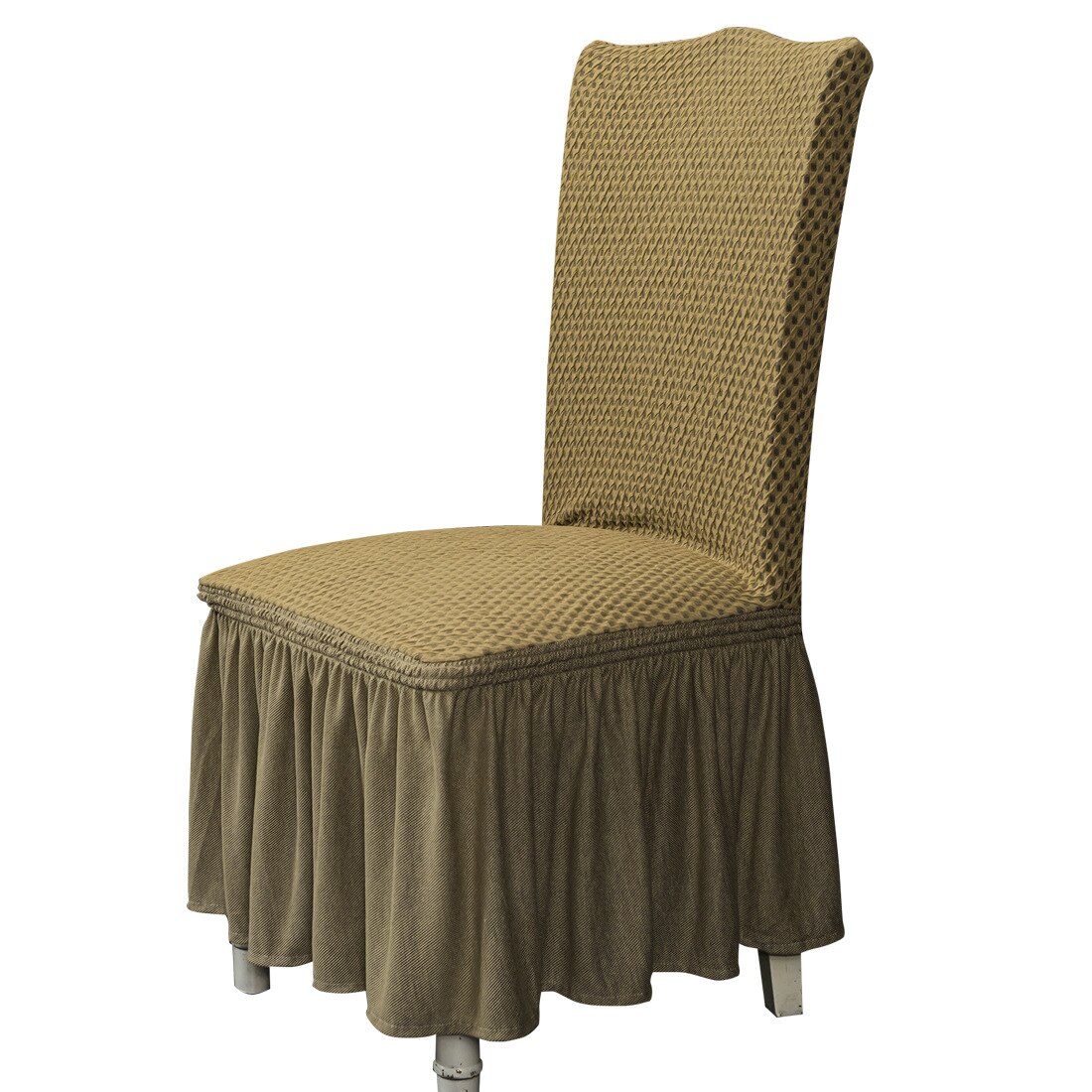 Eetkamerstoel Cover Jacquard Stoel Hoes Case Voor Stoelen Kantoor Bruiloft Eetkamer Spandex Stoel Cover Stretch: Khaki
