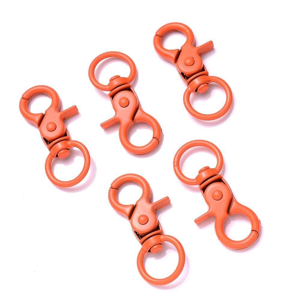 IYOE 5 sztuk 20x43mm Multicolor karabińczyk haki do tworzenia biżuterii znalezienie DIY brelok koniec złącze torebka Toy Doll Hook: orange