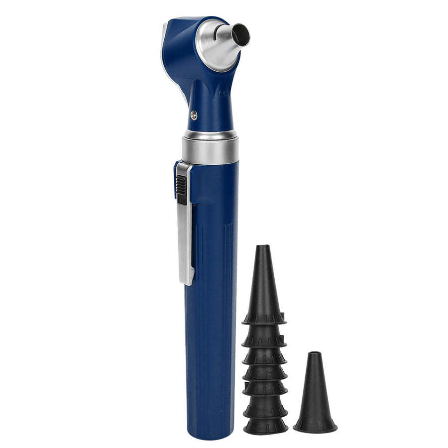 Professionele Diagnostische Kit Oor Zorg Onderzoek Otoscoop Trommelvlies Endoscoop Speculum Home Arts Oor Reiniger Met 8Pcs Oorbeschermers: Blauw