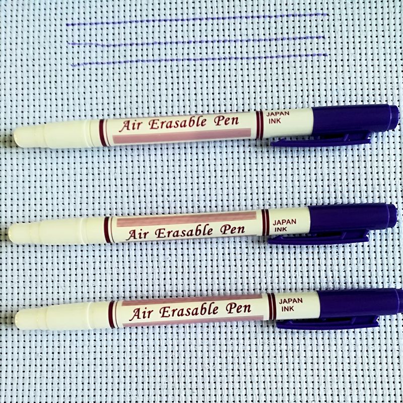 Dubbelzijdig Paarse Air Uitwisbare Pen Stitch Marker Onzichtbare Pen Stof Markering Pen Met Vanish Inkt Voor Diy Handwerken Marker: 3 pcs Purple Eraser