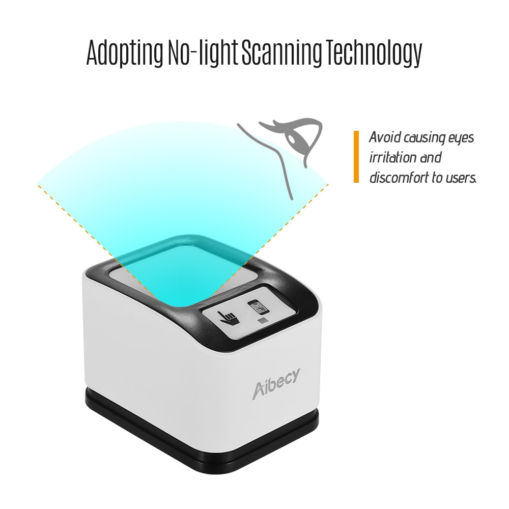 Aibecy scanner 2200 1D/2D/QR Bar Code Scanner CMOS Image Desktop Barcode Reader USB Omnidirectional Screen Barcode Scanner