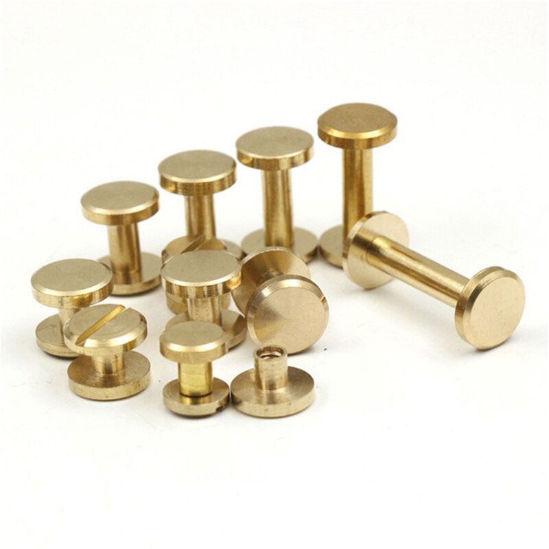 20Pcs plane/Arc Brass Screw Rivets DIY Luggage Leather Accessories Screw Stud Belt Nail Screw Buckle Album Binding Books spikes