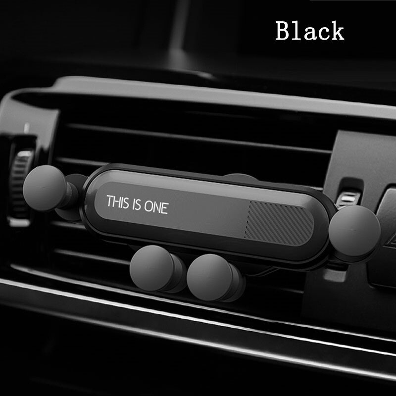 Zwaartekracht auto telefoonhouder gps houder standaard beugel geen magnetische auto ventilatierooster clip montage mobiele telefoonhouder auto accessoires: Zwart