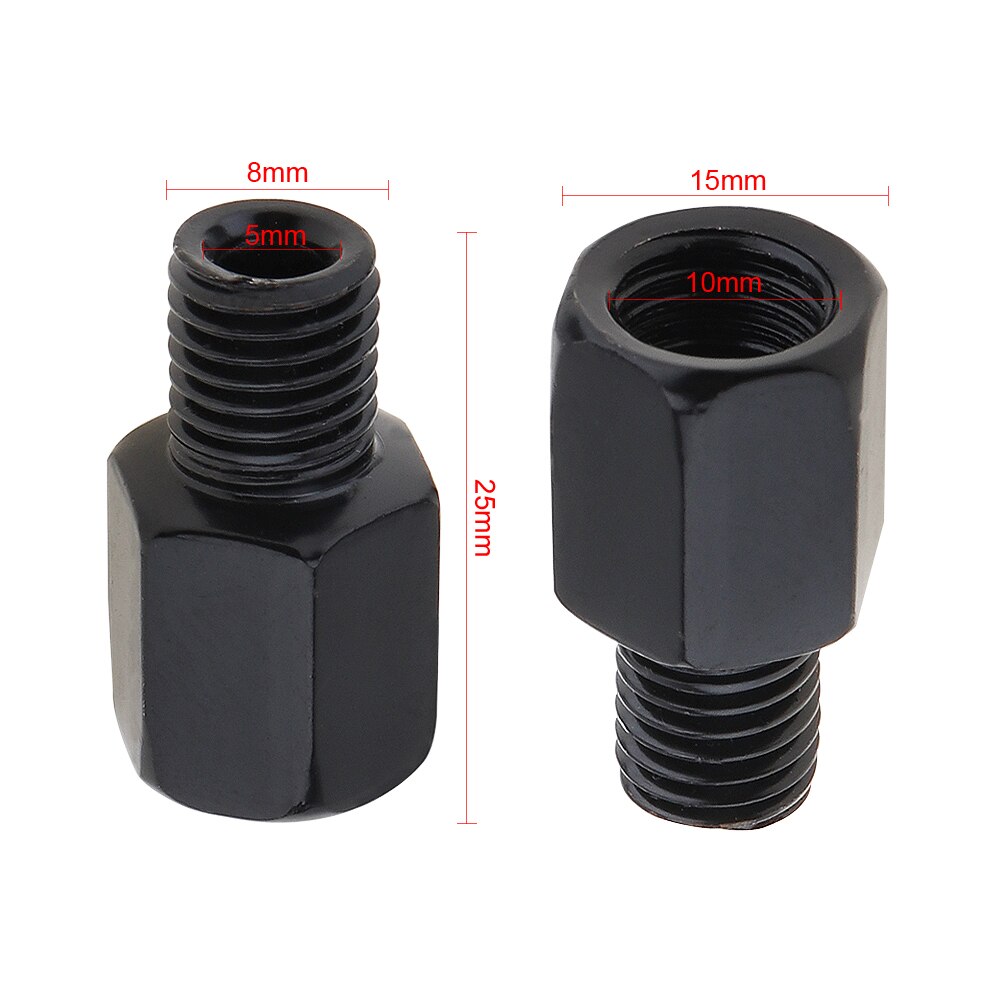 1 Pcs Black Motorcycle Rear Mirror Adapters 10MM 8MM Clockwise Anti-clockwise Right Left hand thread Changing Screw