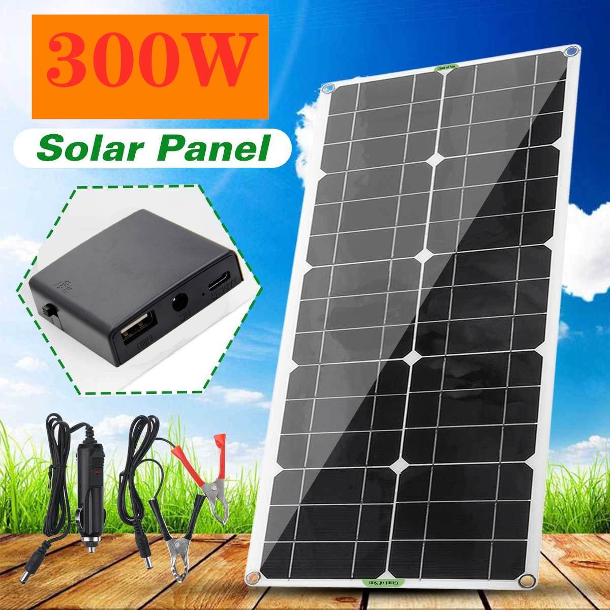 300w solpanel batteriladdare usb bil monokristallina solcellsatser komplett laddningsbart solcellssystem solcellssystem