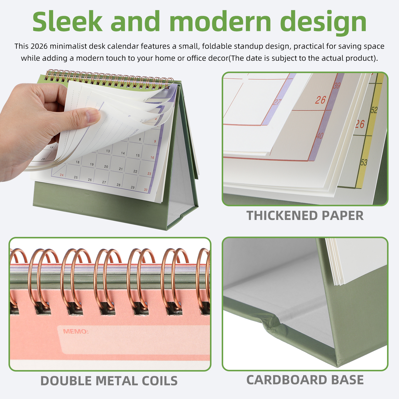 Desk Calendar Small Desktop Calendars Table Daily Notepad Pocket Planner Decorative Month Work Calendar Planner