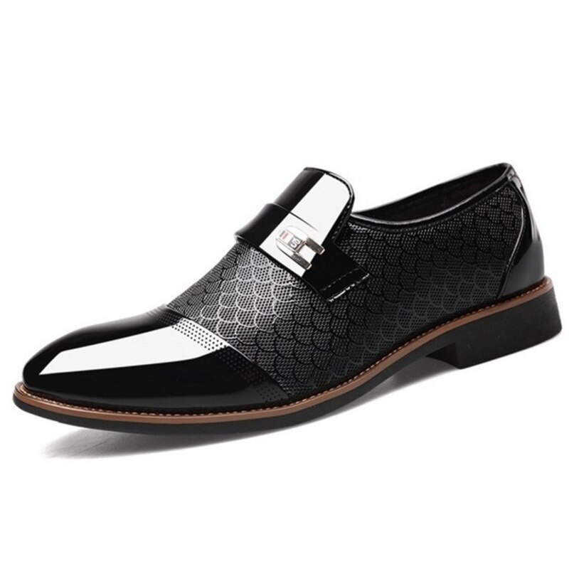 Heren formele schoenen oxfords knappe sociale bruiloft heren nette schoenen zapatos hombre vestir grote maat 38-48 aa-558: Zwart / 6