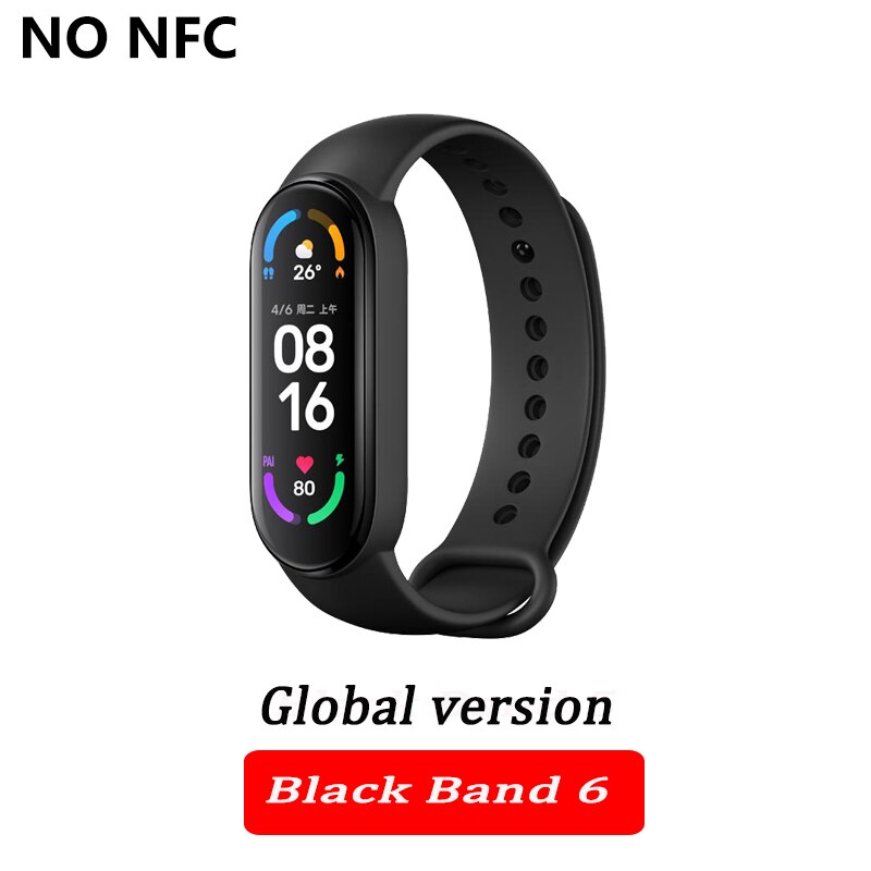 Xiaomi Mi Band 6 wersja globalna kolor AMOLED tlen krwi inteligentny zespół Fitness Traker tętno Bluetooth: Global version band