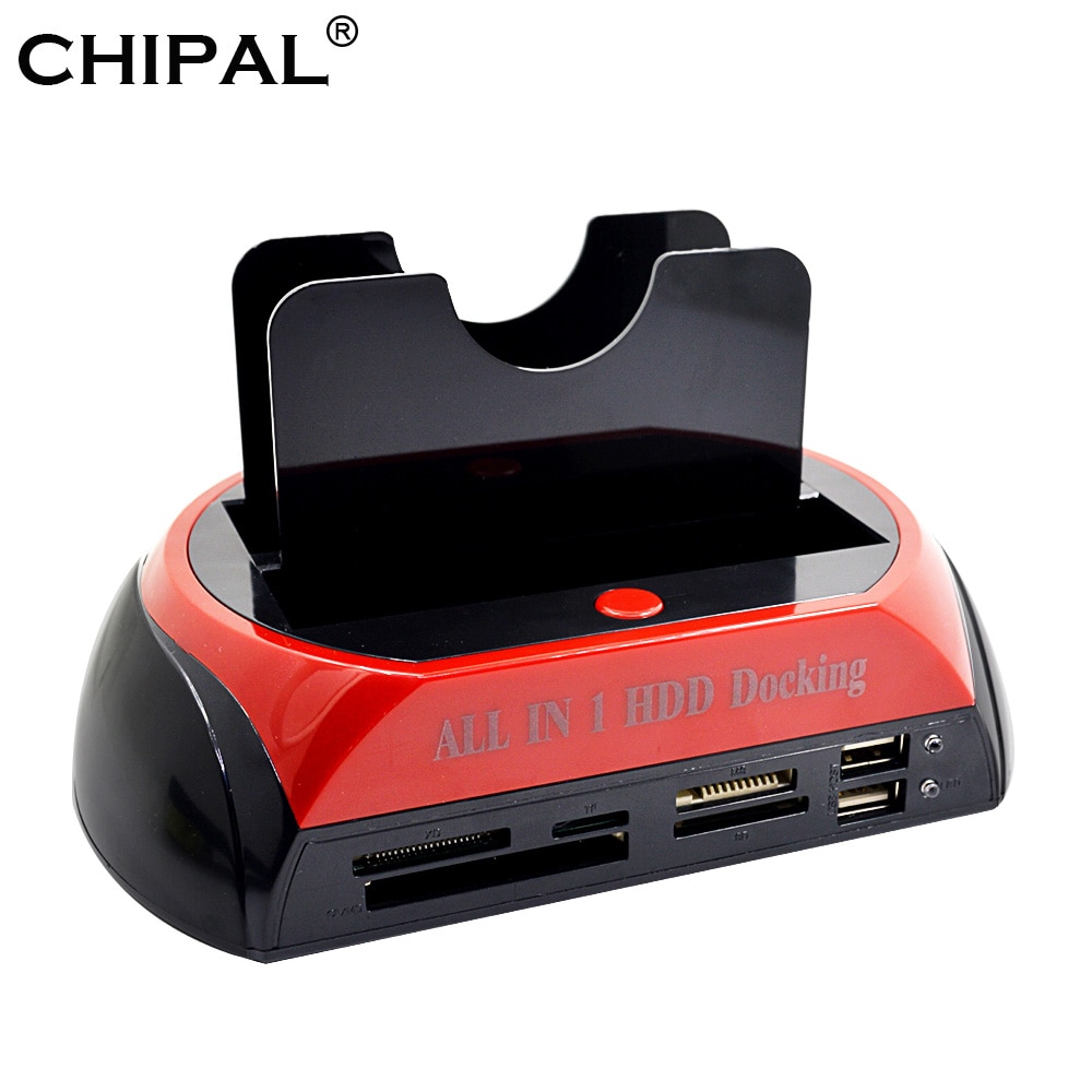 HDD Docking Station Dual Internal Hard Disk Drive Docking Station Base HDD Enclosure for 2.5 Inch 3.5 Inch IDE/SATA USB 2.0