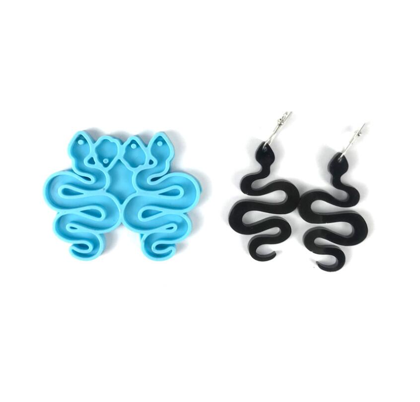 Super Glossy Snake Earrings mould Resin Silicone Mold DIY Epoxy Mould Decoration Keychain