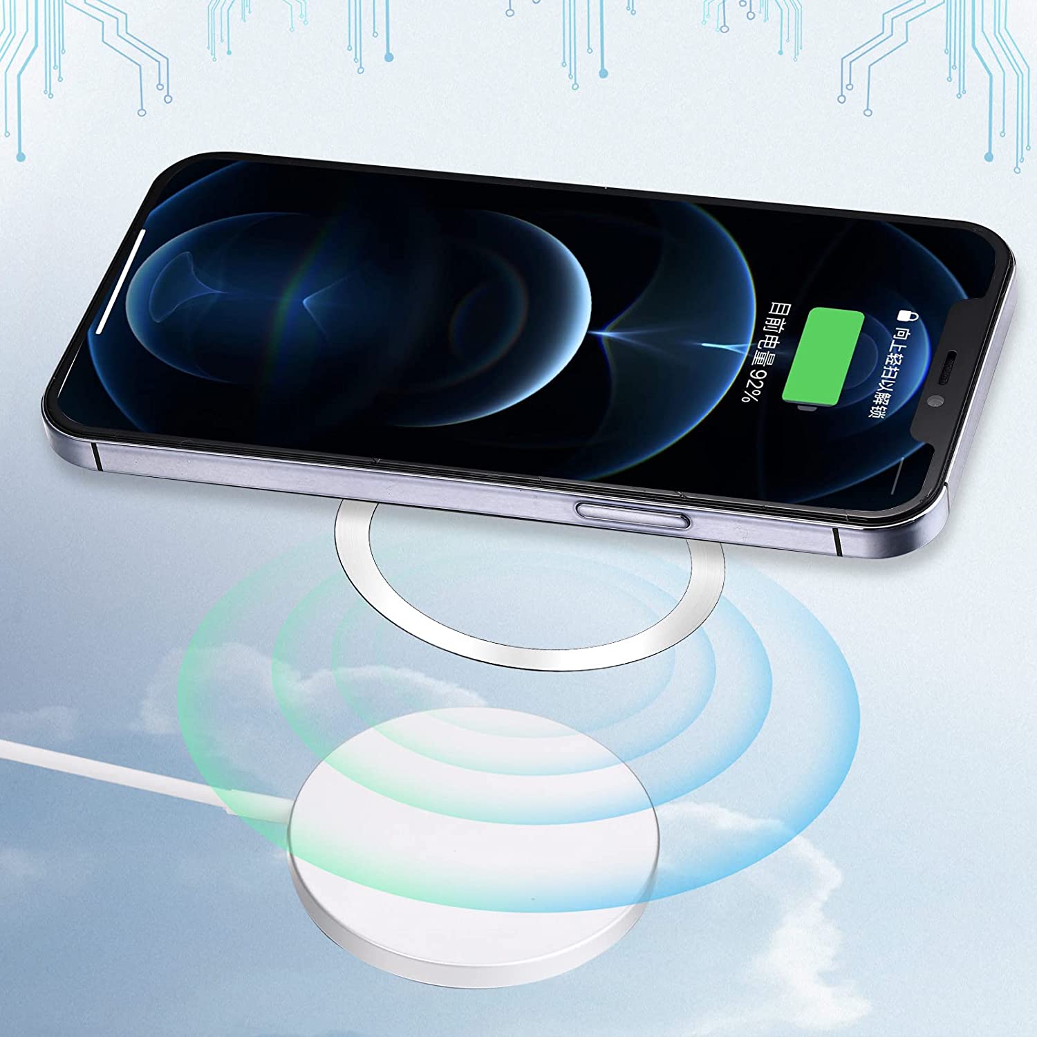 Magnetische Draadloze Autolader Metalen Ringen Sticker Voor Magsafe Draadloze Oplader Auto Mount Telefoon Houder Voor Iphone 13 12 11Pro max