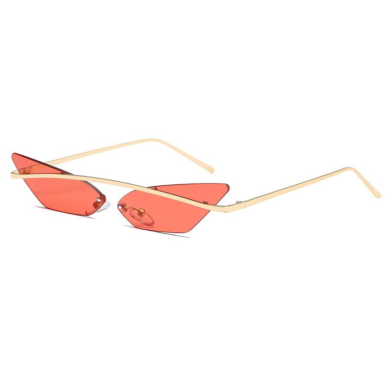 Triangle Sunglasses Women Men Hippie Cool Sun Glasses Rimless Cat Eye Sunglasses Mirror Glasses Gradient Lenses Eyewear: pink