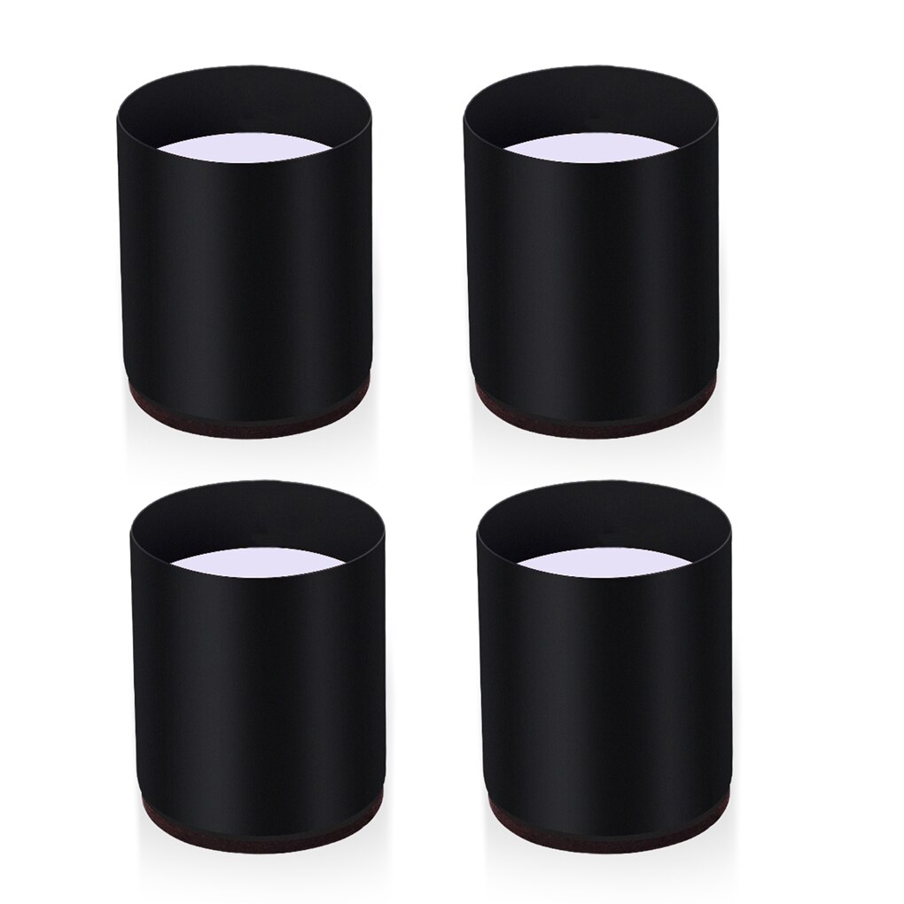 4 Pieces Round Desk Leg Risers Non-Slip Sofa Lifter Blocks Floor Protectors Living Room Furniture Improvement Black