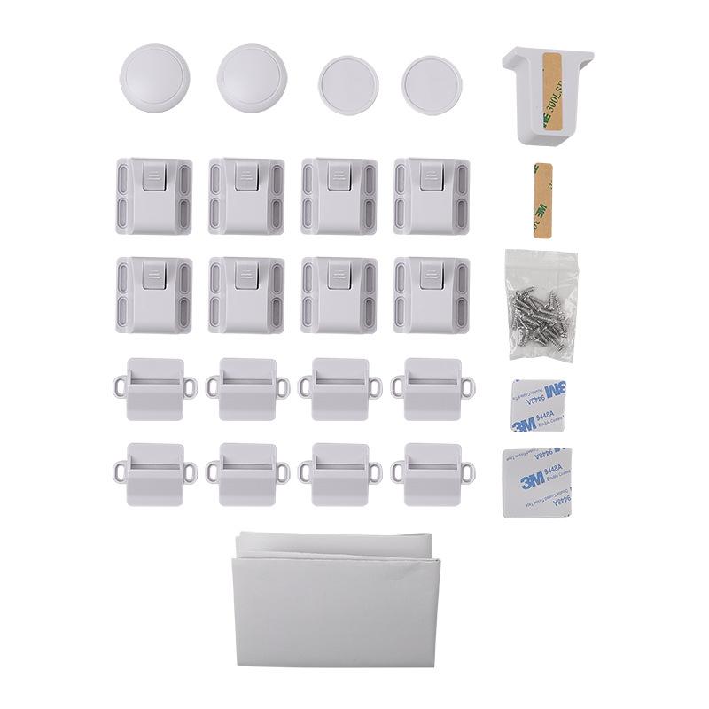 4PC/set of multifunctional magnetic invisible lock, child safety lock, drawer lock, anti-collision baby lock (no hole): 8 locks 2 keys