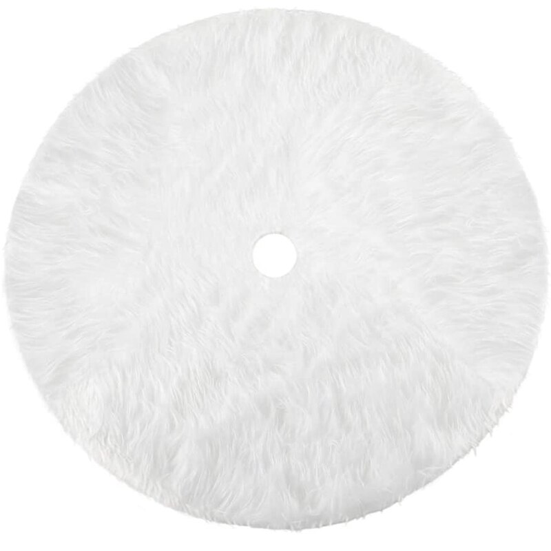 90/120Cm Kerstboom Rok Witte Sneeuwvlok Pluche Mat Faux Bont Voet Tapijt Thuis Xmas Tree Nieuwjaar decors Noel Schort Ornament: White Plush / 150cm
