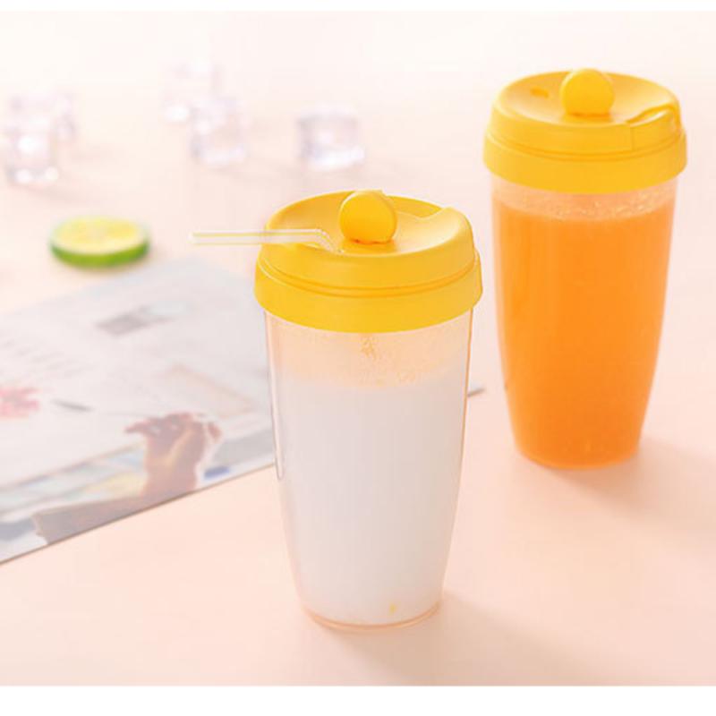 Manual Stirring Cup Soybean Milk Cup Cyclone Stirring Cup Coffee Cup Plastic Drinking Bottle Sports Shaker Bottle