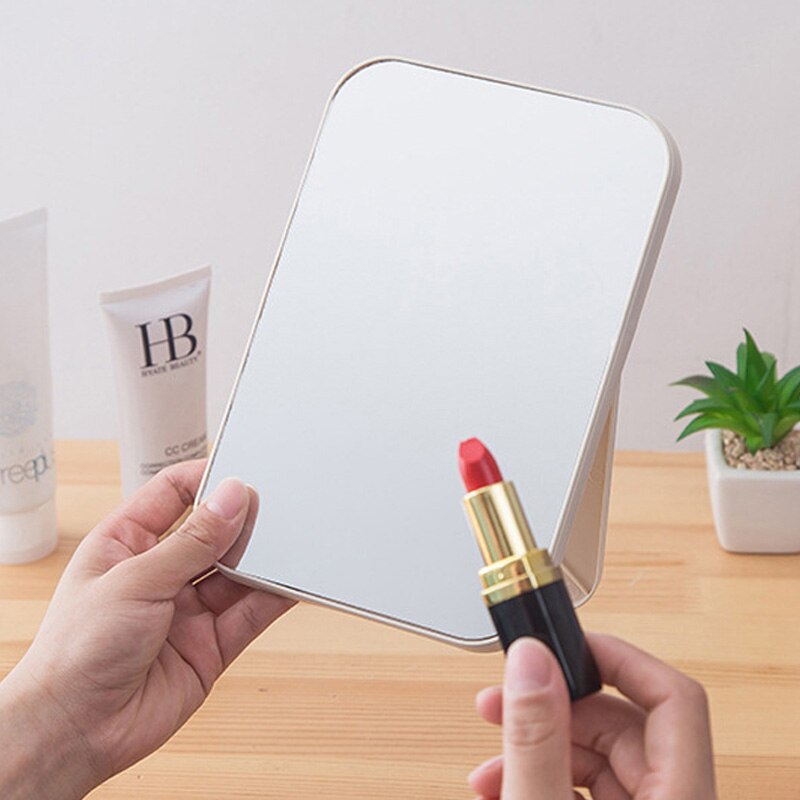 Espejo plegable de maquillaje portátil, espejo de una cara grande y cuadrado, herramienta de maquillaje de belleza sencilla fácil de usar