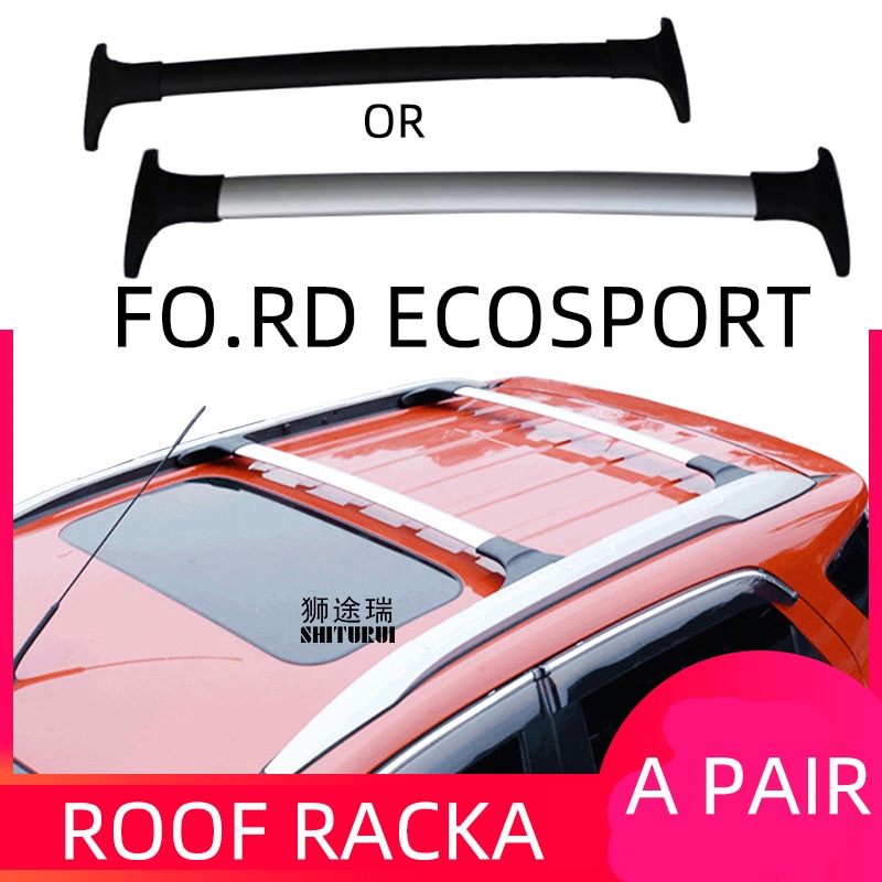 2Pcs Dak Bars Voor Ford Ecosport + Aluminium Side Bars Cross Rails Imperiaal Bagage cuv Suv Led