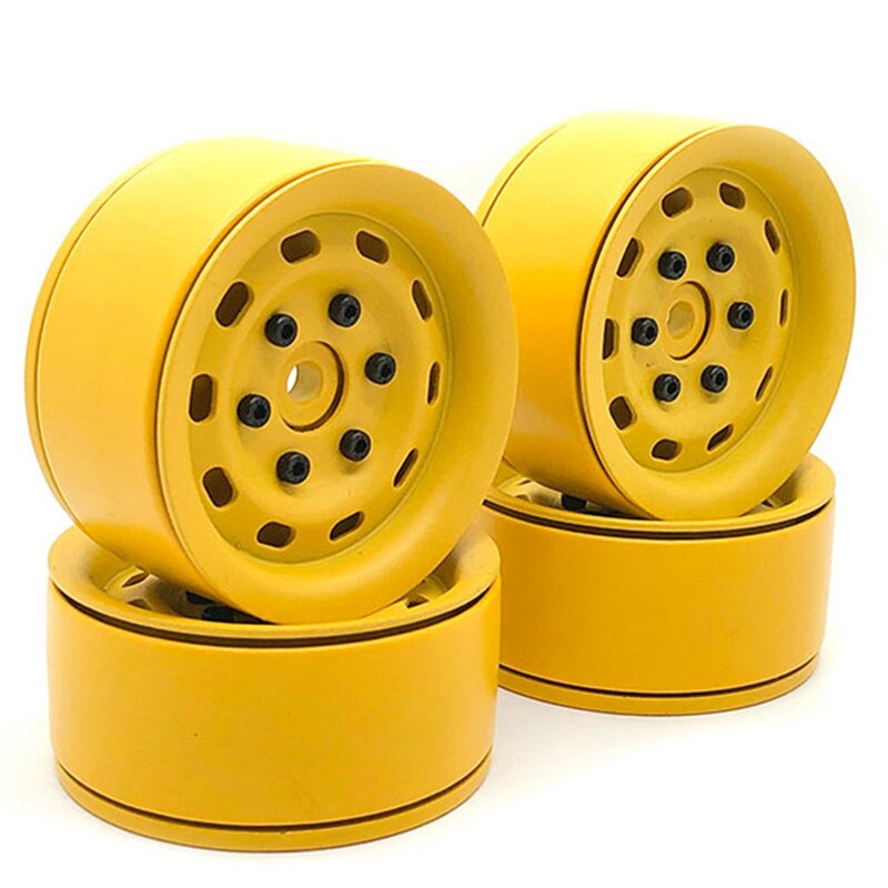 4 Stuks Metal 1.9 Inch Velg Voor 1/10 Rc Rock Crawler Traxxas TRX-4 D90 D110 Defender Axiale SCX10 90046 90047: Yellow