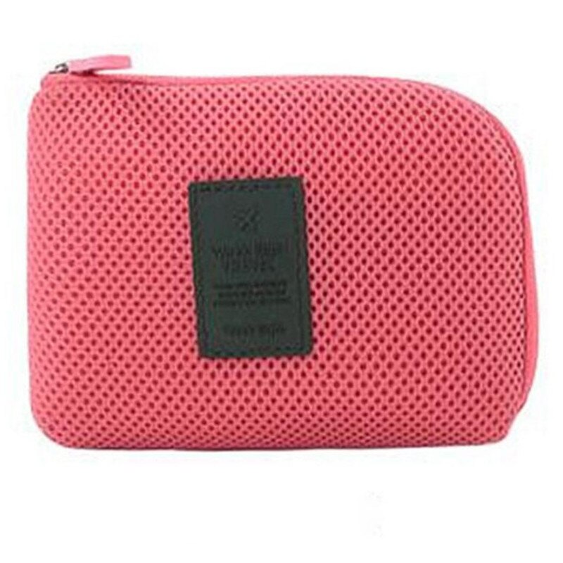 Reisen Bausatz Kleine Tasche praktisch fallen Digitale Gerät Gerät USB Kabel Daten Kabel Organizer Reise Eingefügt Tasche Lagerung Tasche: Rose rot